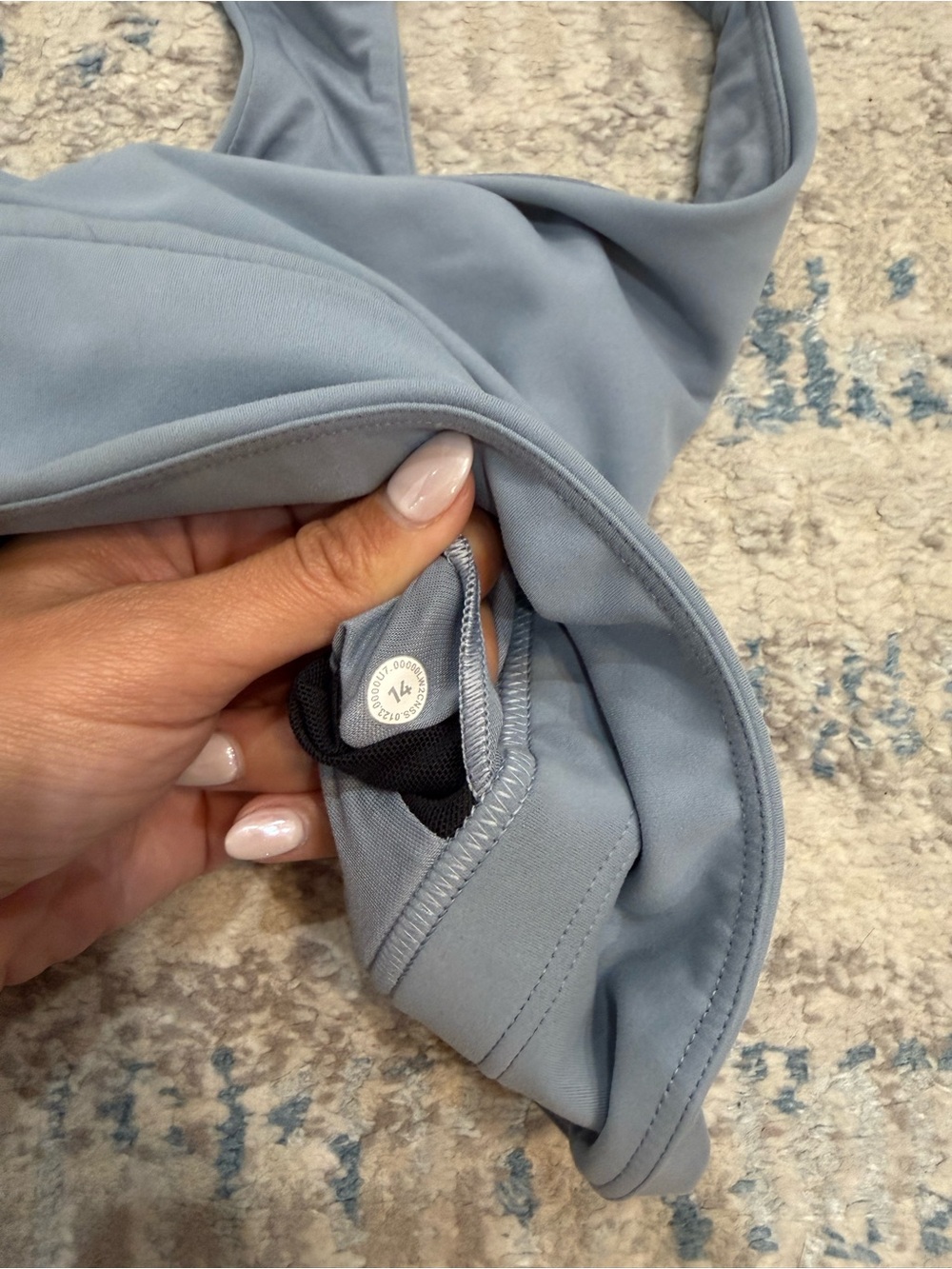 lululemon athletica Chambray Blue Gray Activewear Set - Sports Bra, Tank, Shorts - Picture 8 of 9